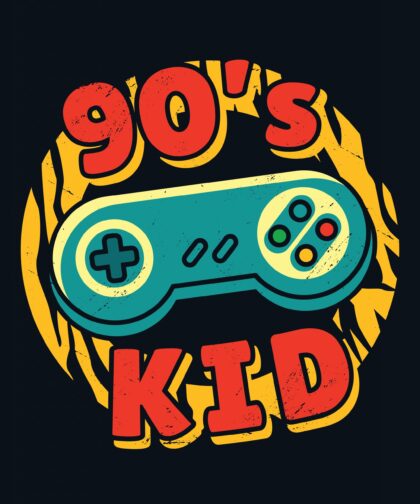 90s kids t-shirt gaming design DTF Print Dropshipping India